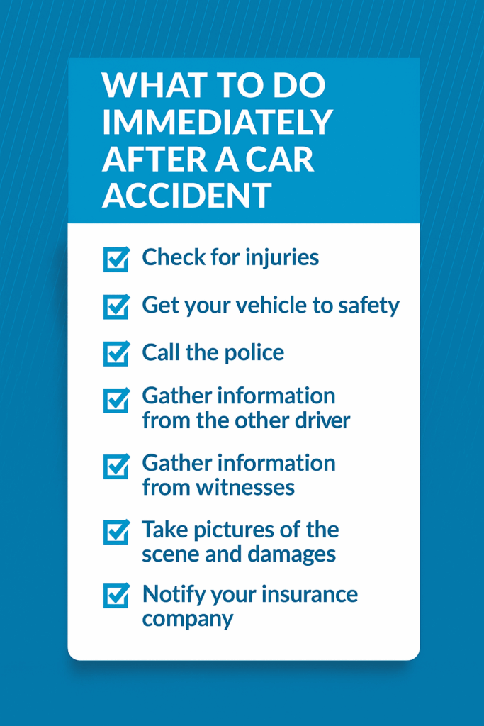 What to do What to do immediately after a car accident